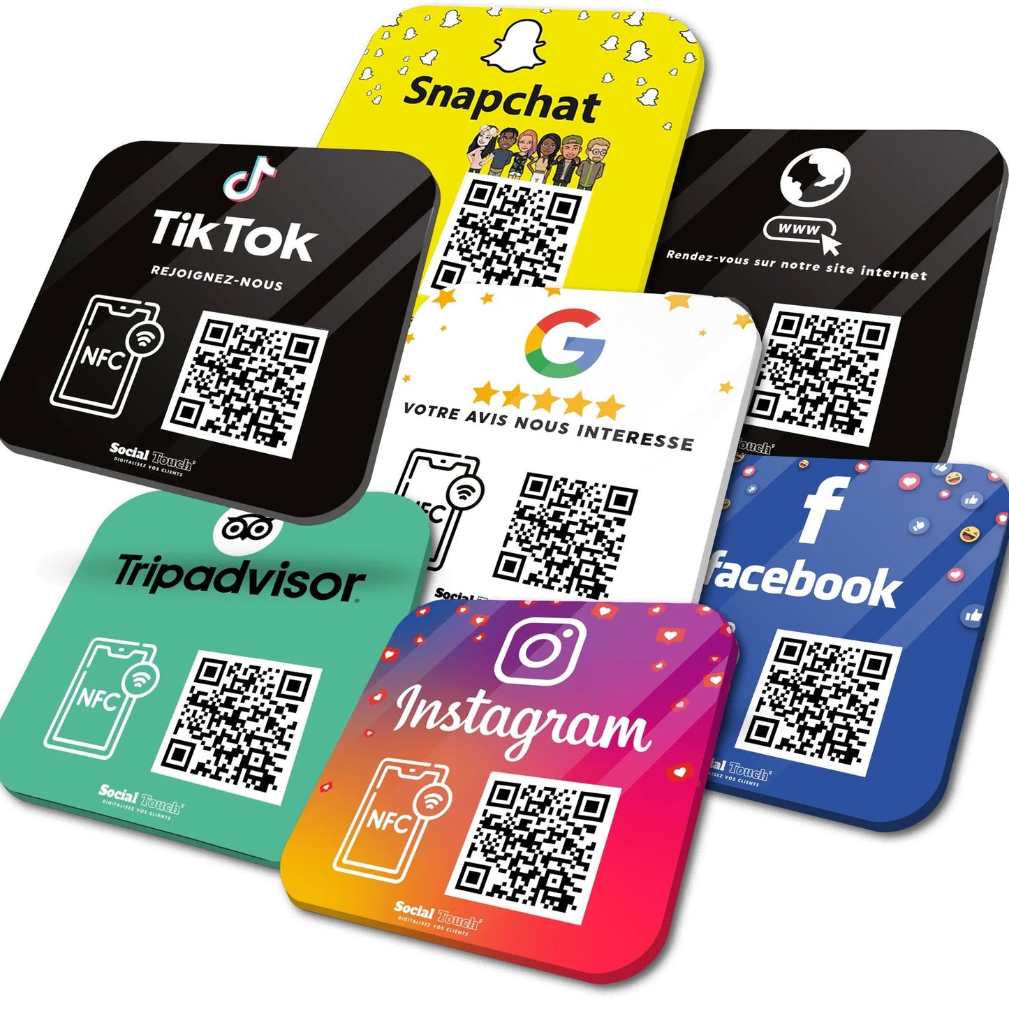 Plaque NFC Connect Réseaux Sociaux