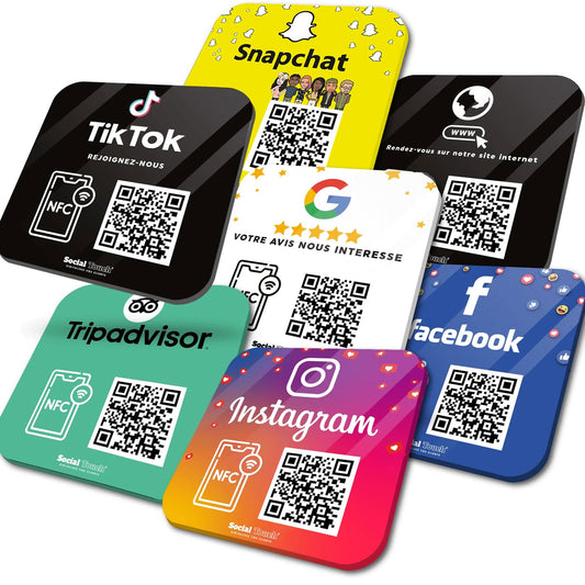 Plaque NFC Connect Réseaux Sociaux